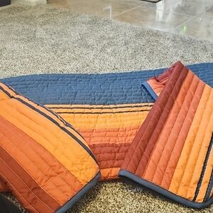 Striped Multicolor Quilt Set